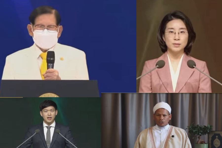 HWPL Vorsitzender Lee Man-Hee, IWPG-Vorsitzende Hyun Sook Yoon, IPYG Generaldirek
tor Chung Young-Min und Iman
Shafiek Nolan verbindet das gemeinsame Ziel eine Welt für Frieden zu gestalten. Die DPCW soll als neues internationales Völkerrecht für Frieden eingeführt werden. Info-Grafik: and
